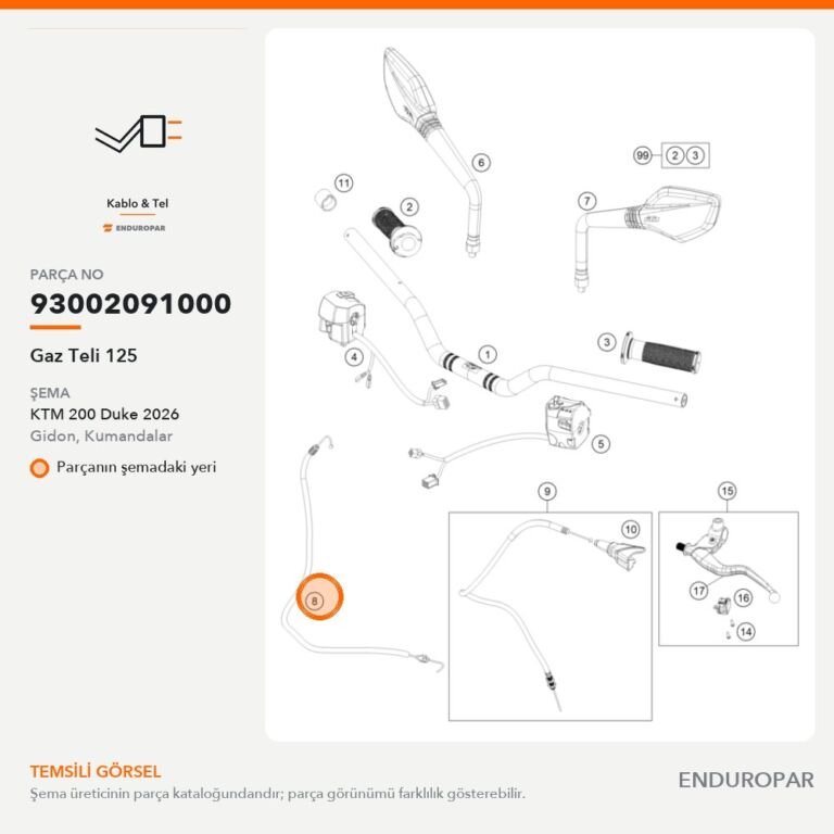 Gaz Teli 125 93002091000 parça şeması