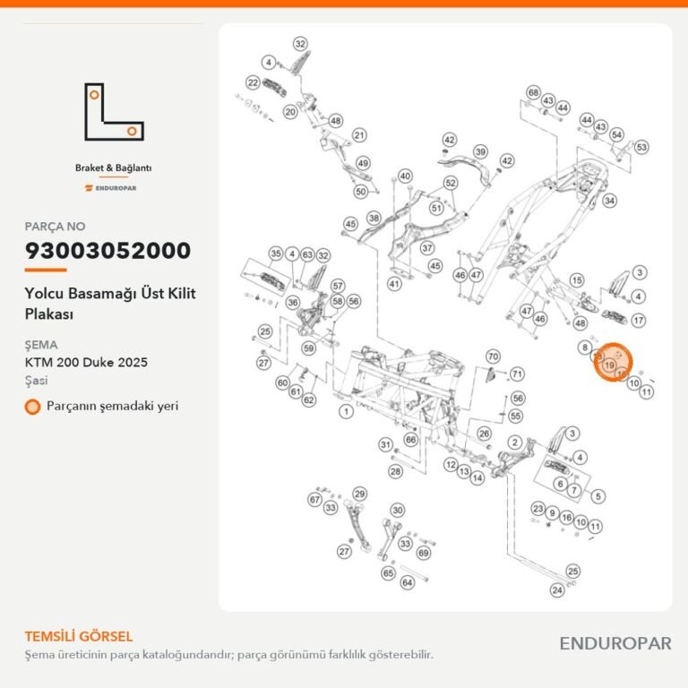 Yolcu Basamağı Üst Kilit Plakası 93003052000 parça şeması