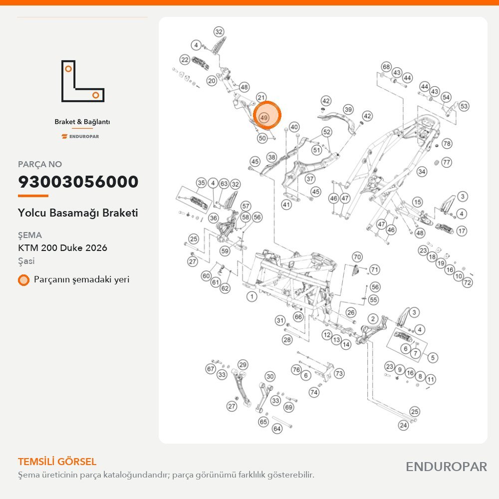 Yolcu Basamağı Braketi 93003056000 parça şeması