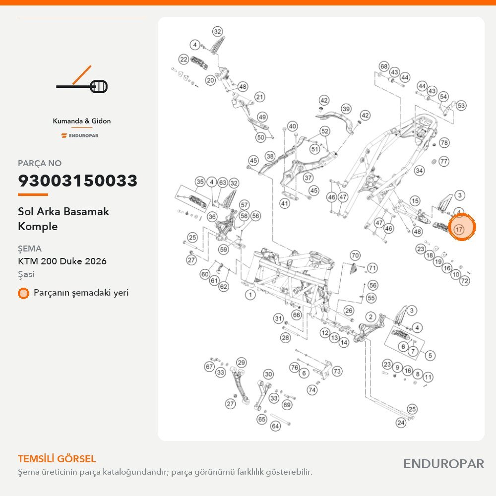 Sol Arka Basamak Komple 93003150033 parça şeması