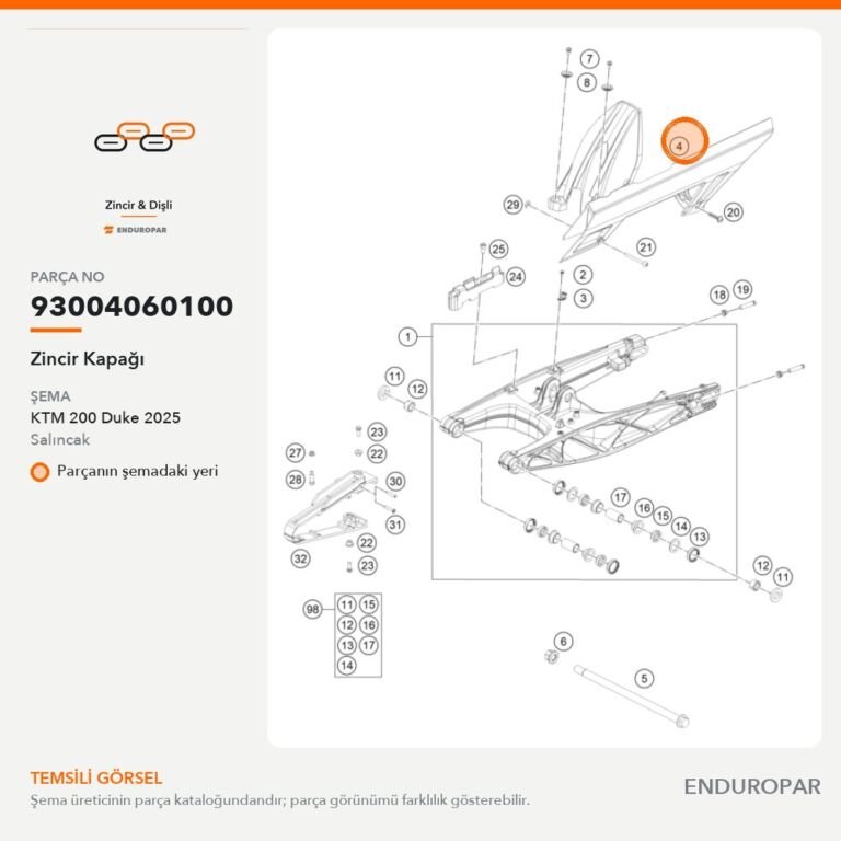 Zincir Kapağı 93004060100 parça şeması