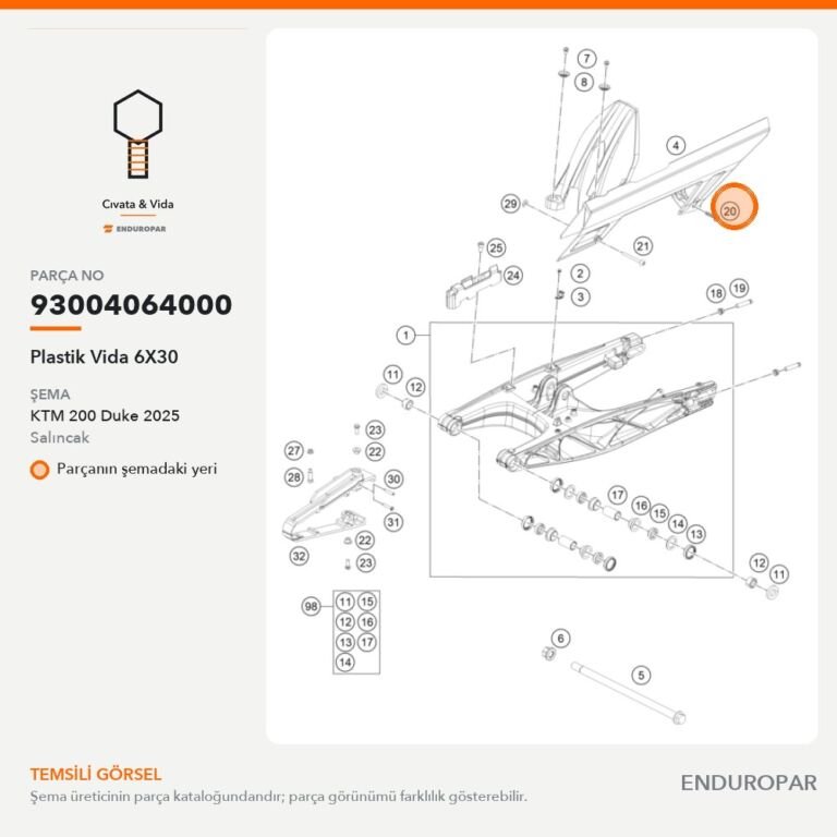Plastik Vida 6X30 93004064000 parça şeması