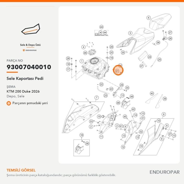 Sele Kaportası Pedi 93007040010 parça şeması