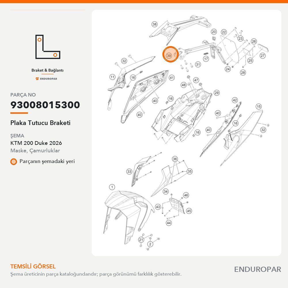Plaka Tutucu Braketi 93008015300 parça şeması