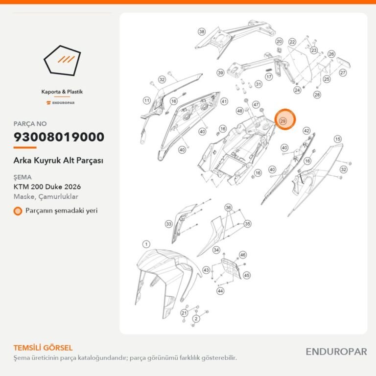 Arka Kuyruk Alt Parçası 93008019000 parça şeması