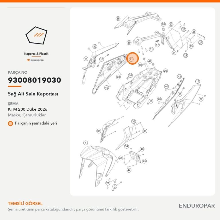 Sağ Alt Sele Kaportası 93008019030 parça şeması