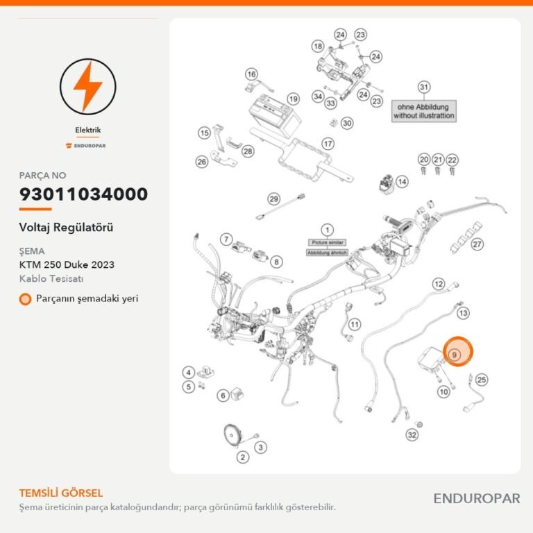 Voltaj Regülatörü 93011034000 parça şeması