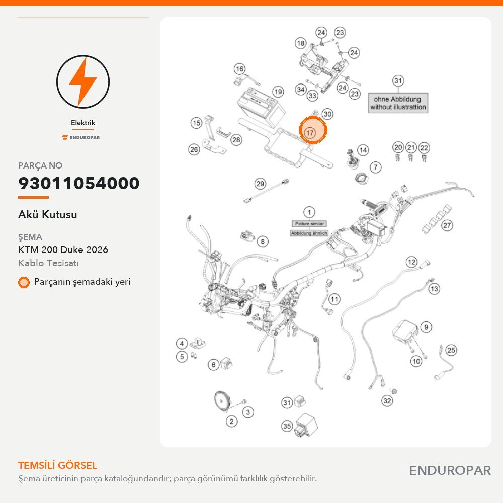 Akü Kutusu 93011054000 parça şeması