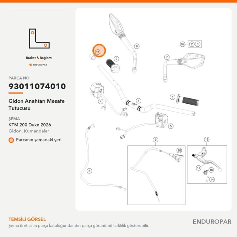 Gidon Anahtarı Mesafe Tutucusu 93011074010 parça şeması