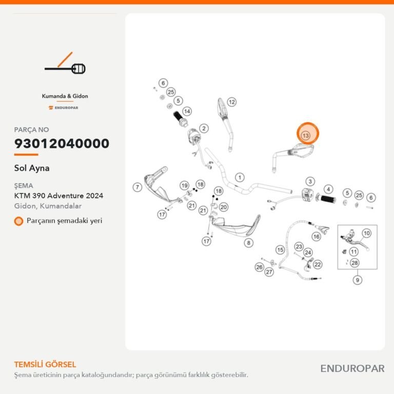 Sol Ayna 93012040000 parça şeması