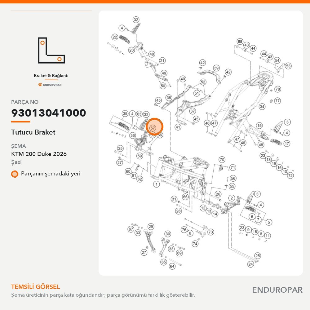 Tutucu Braket 93013041000 parça şeması