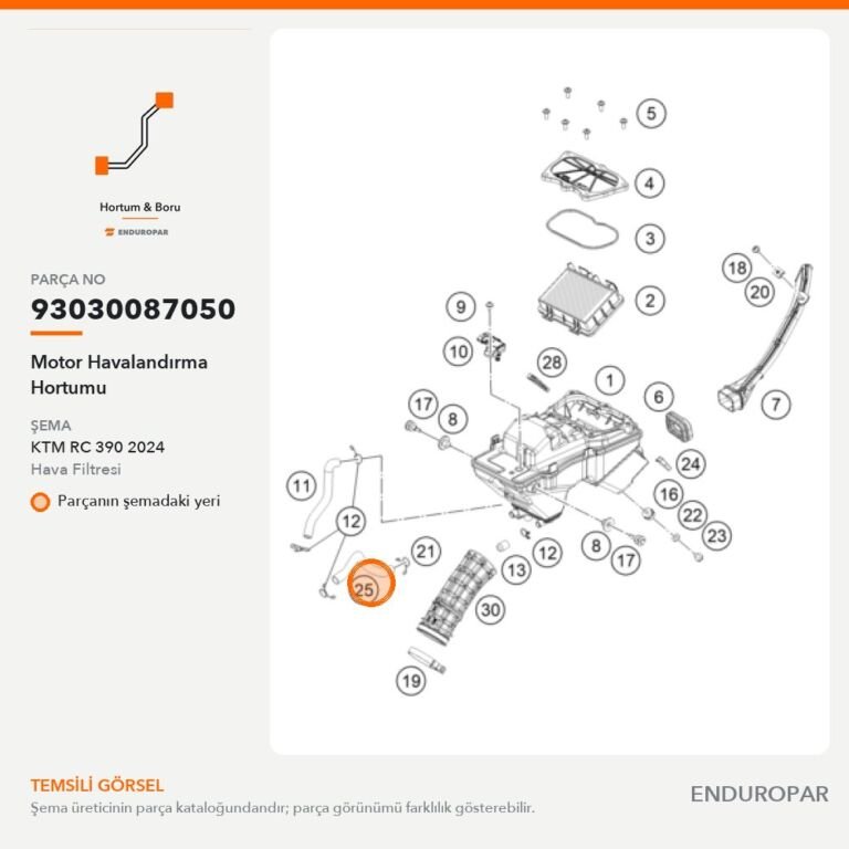 Motor Havalandırma Hortumu 93030087050 parça şeması