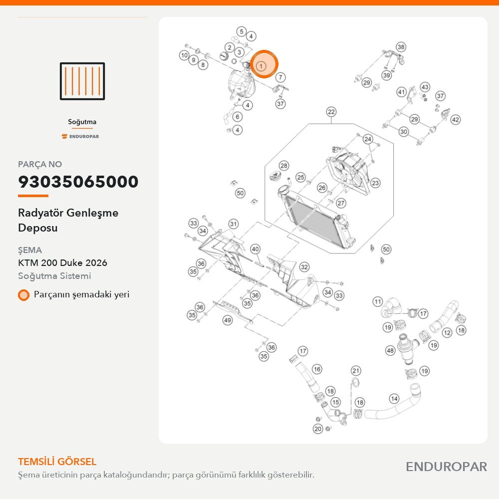 Radyatör Genleşme Deposu 93035065000 parça şeması