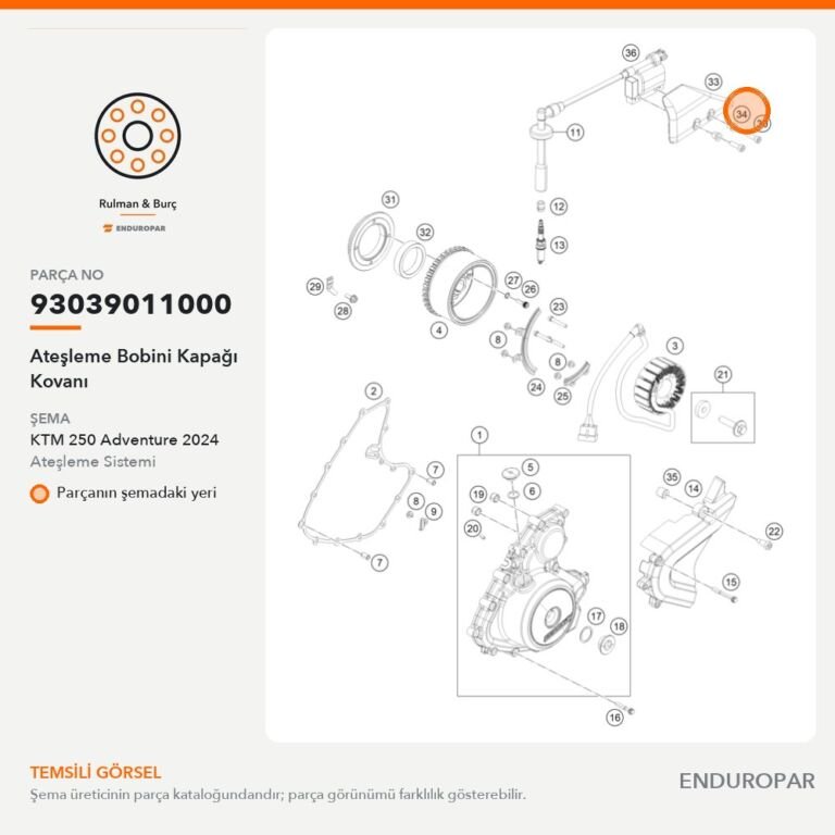 Ateşleme Bobini Kapağı Kovanı 93039011000 parça şeması