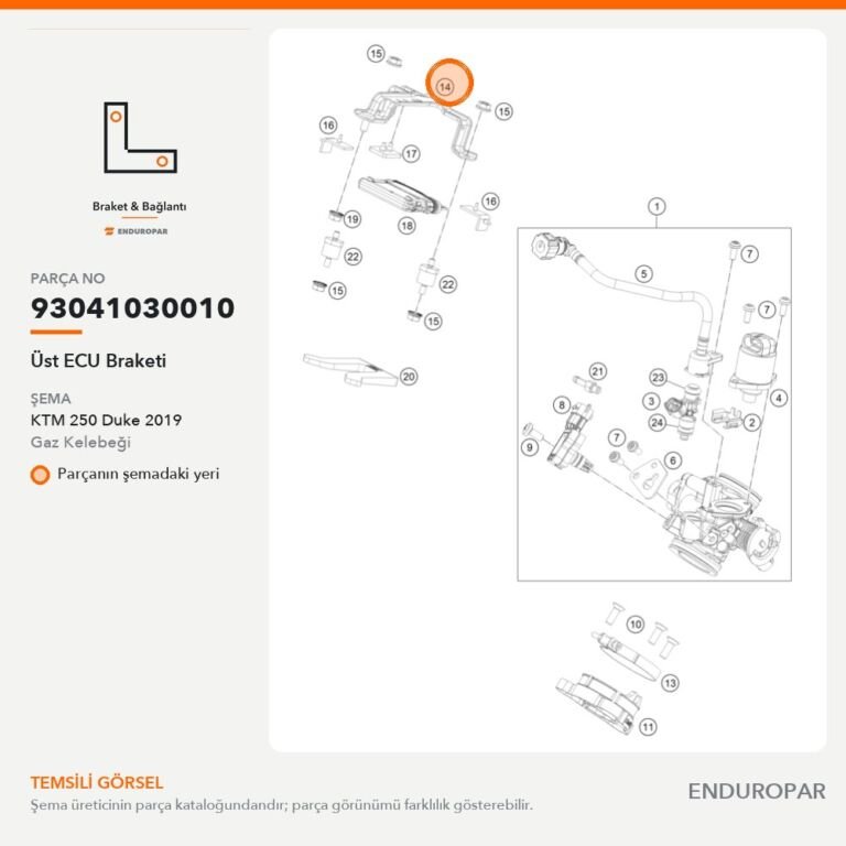 Üst ECU Braketi 93041030010 parça şeması