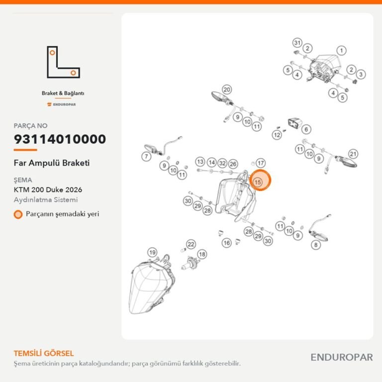 Far Ampulü Braketi 93114010000 parça şeması