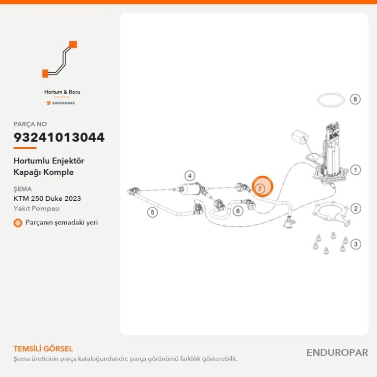 Hortumlu Enjektör Kapağı Komple 93241013044 parça şeması