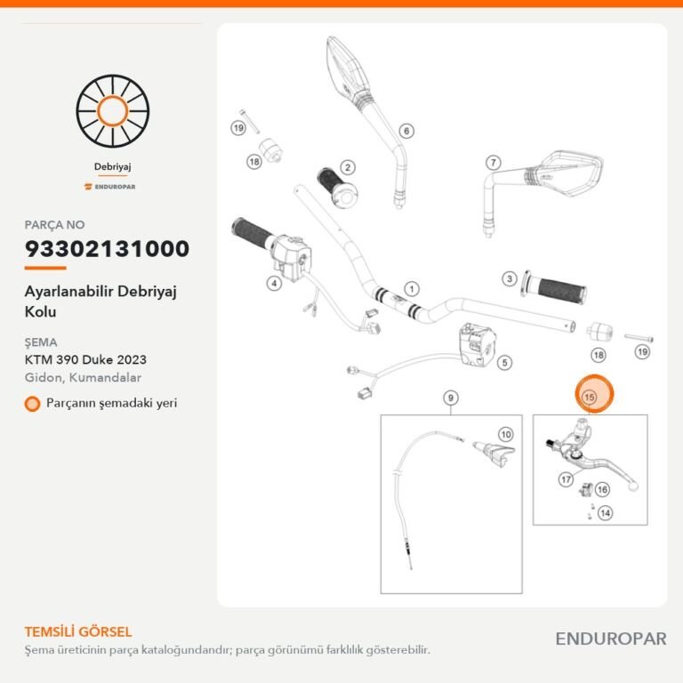 Ayarlanabilir Debriyaj Kolu 93302131000 parça şeması