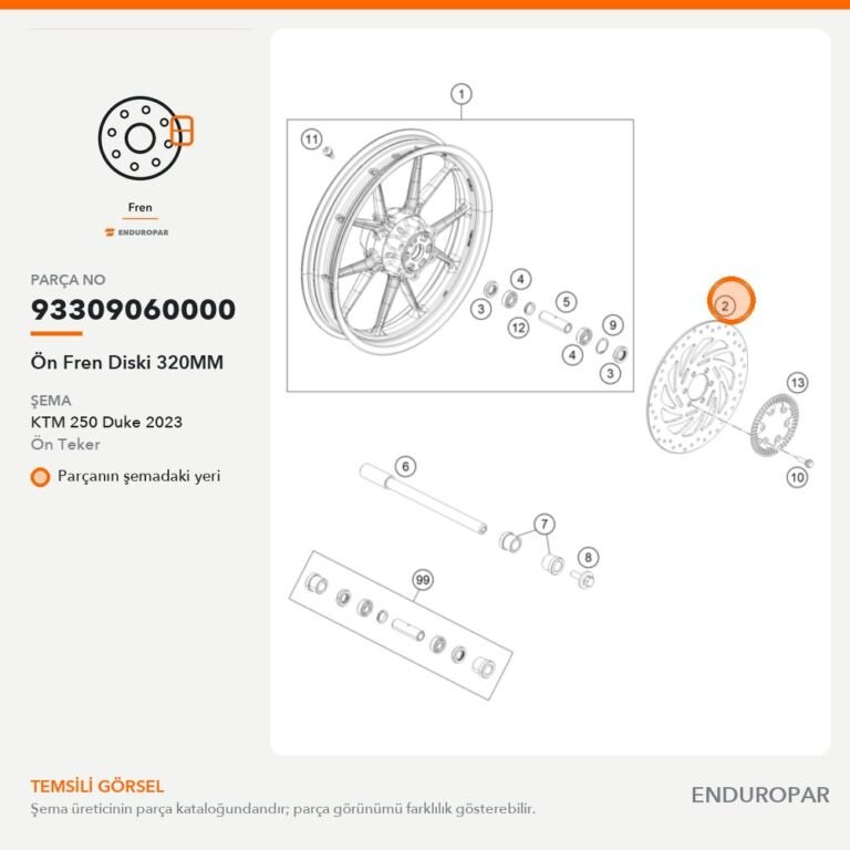 Ön Fren Diski 320MM 93309060000 parça şeması
