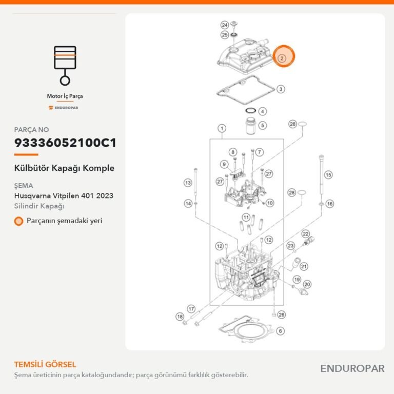 Külbütör Kapağı Komple 93336052100C1 parça şeması