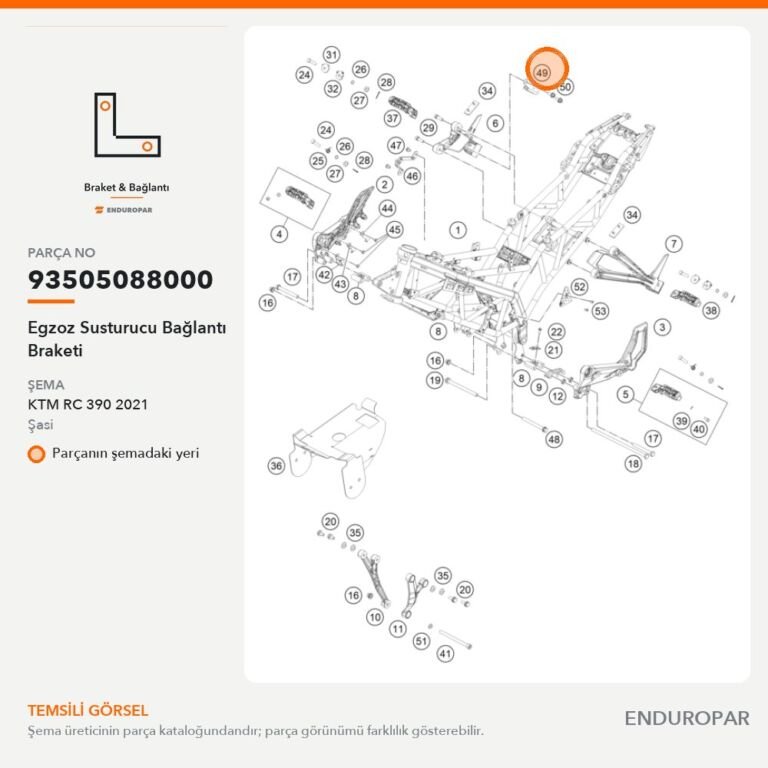 Egzoz Susturucu Bağlantı Braketi 93505088000 parça şeması