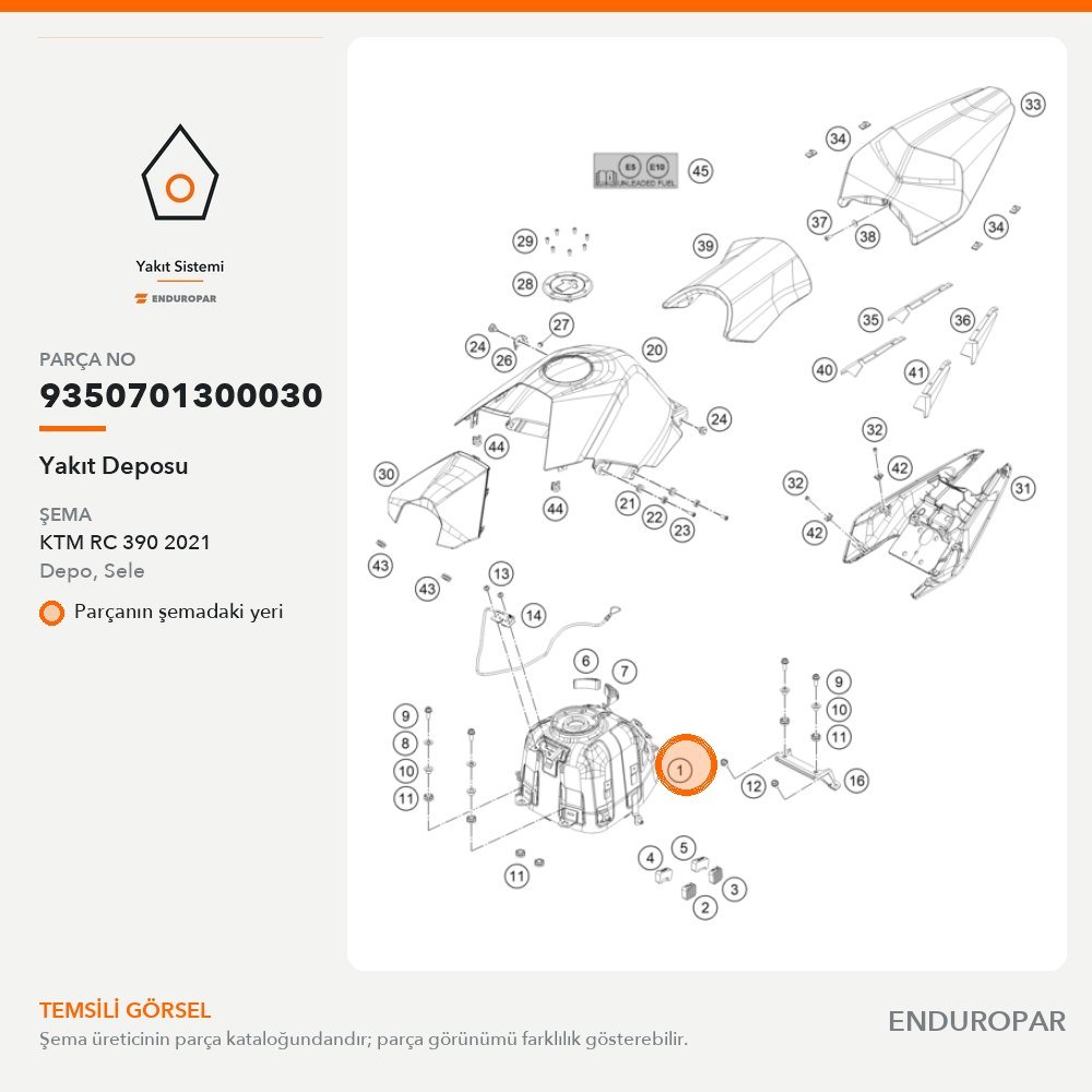 Yakıt Deposu 9350701300030 parça şeması