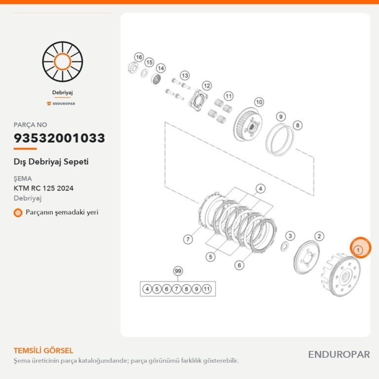 Dış Debriyaj Sepeti 93532001033 parça şeması