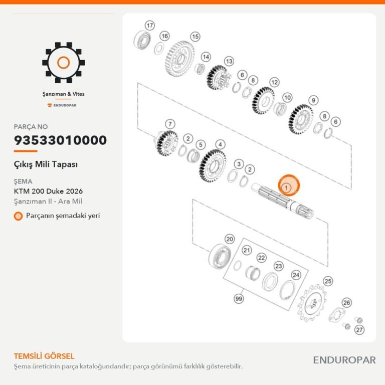 Çıkış Mili Tapası 93533010000 parça şeması