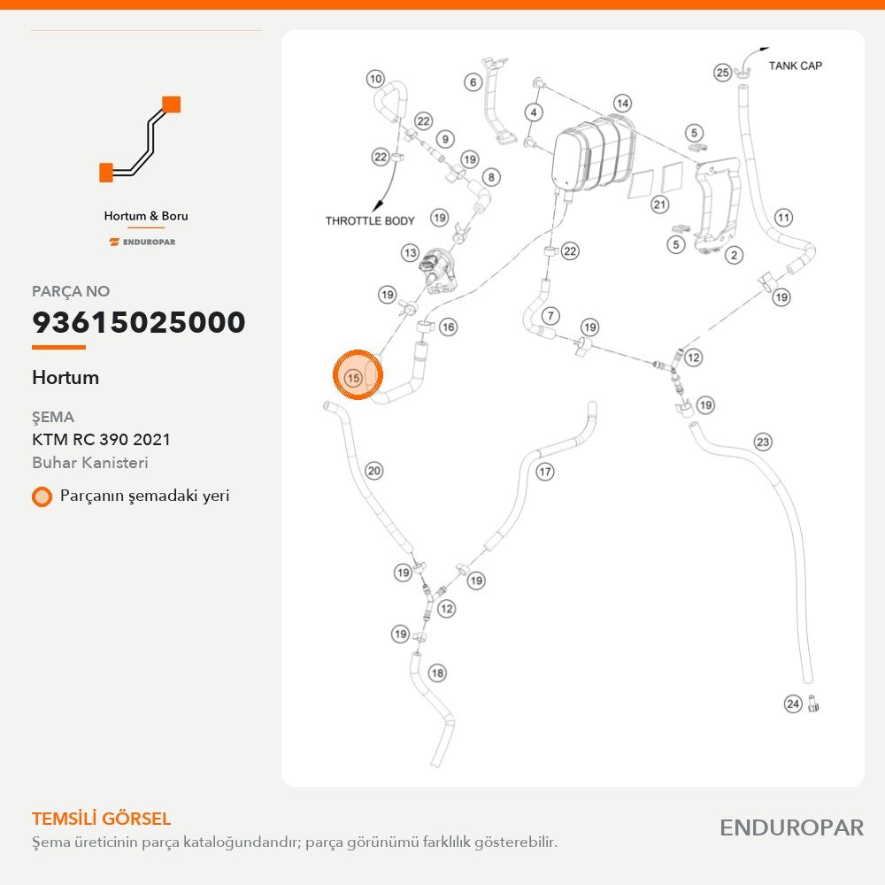 Hortum 93615025000 parça şeması
