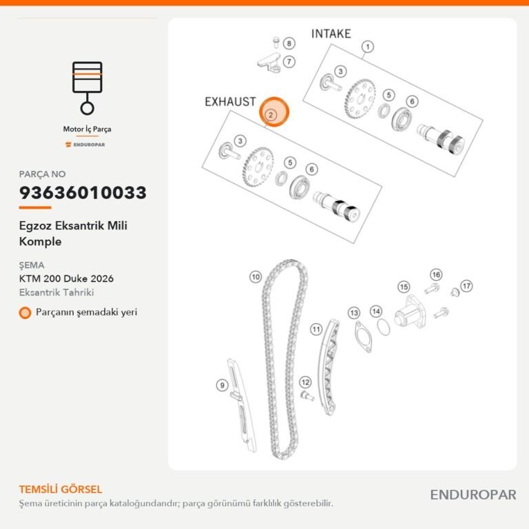 Egzoz Eksantrik Mili Komple 93636010033 parça şeması