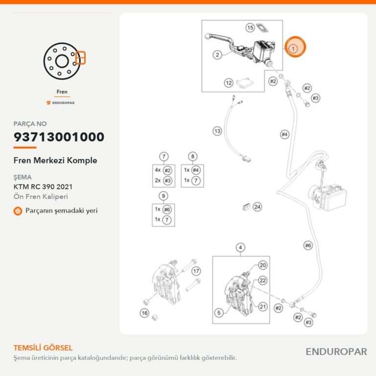 Fren Merkezi Komple 93713001000 parça şeması