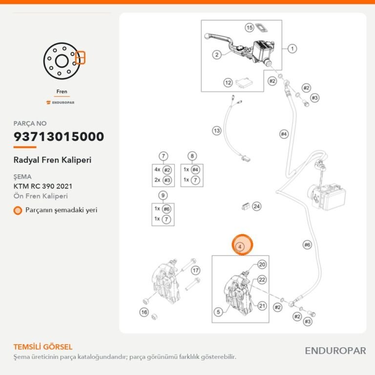 Radyal Fren Kaliperi 93713015000 parça şeması