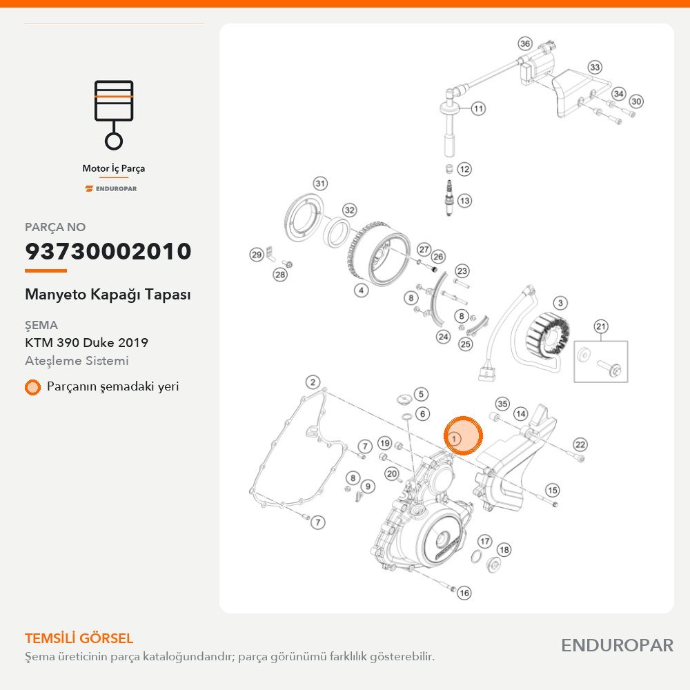 Manyeto Kapağı Tapası 93730002010 parça şeması