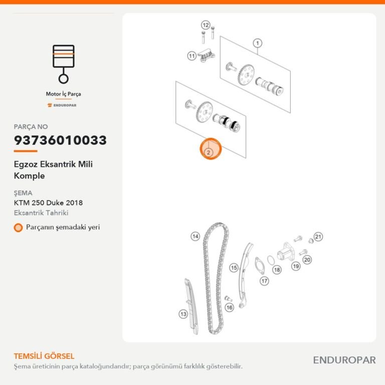 Egzoz Eksantrik Mili Komple 93736010033 parça şeması