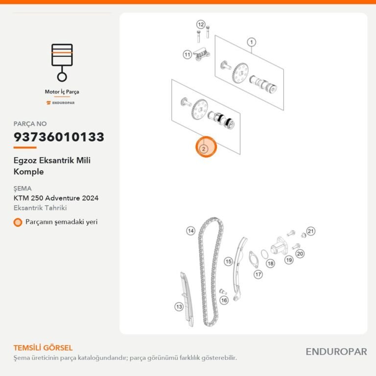 Egzoz Eksantrik Mili Komple 93736010133 parça şeması