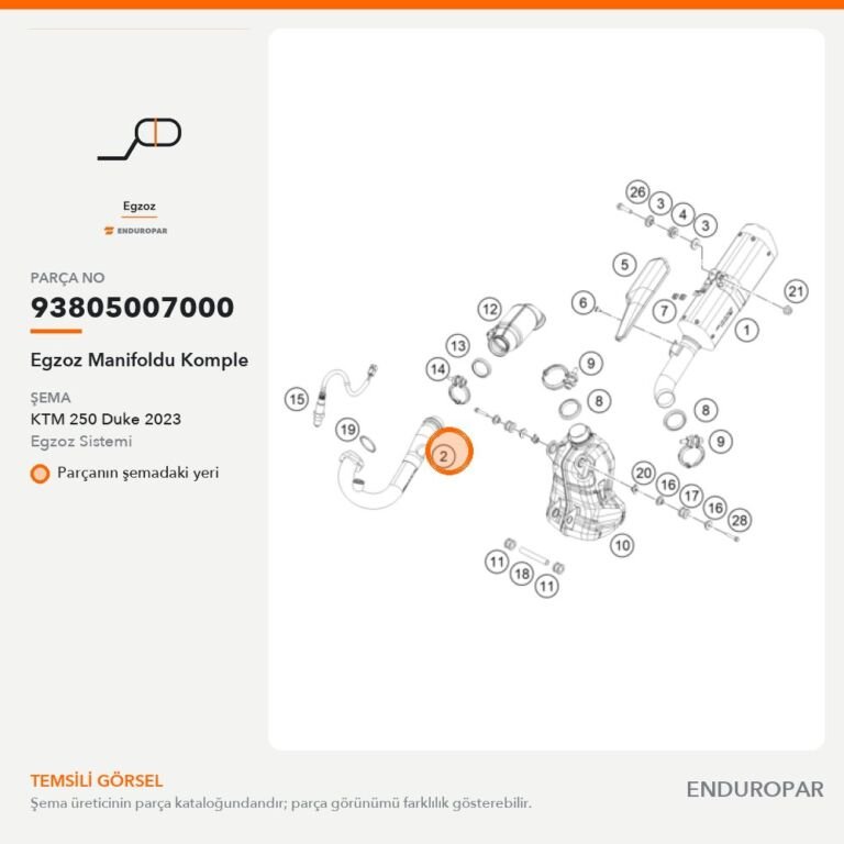 Egzoz Manifoldu Komple 93805007000 parça şeması