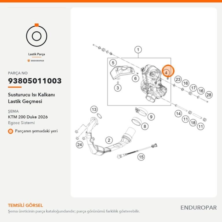 Susturucu Isı Kalkanı Lastik Geçmesi 93805011003 parça şeması