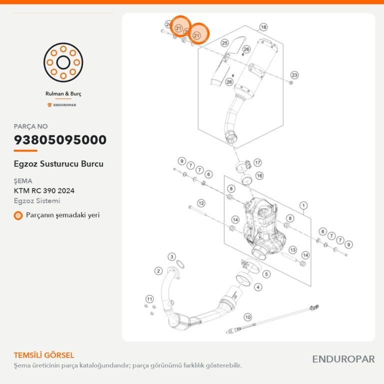 Egzoz Susturucu Burcu 93805095000 parça şeması