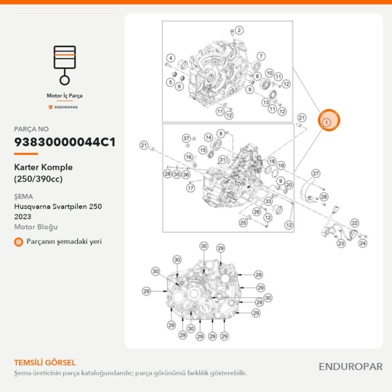 Karter Komple (250/390cc) 93830000044C1 parça şeması