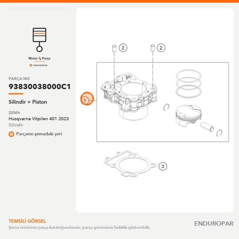 Silindir + Piston 93830038000C1 parça şeması