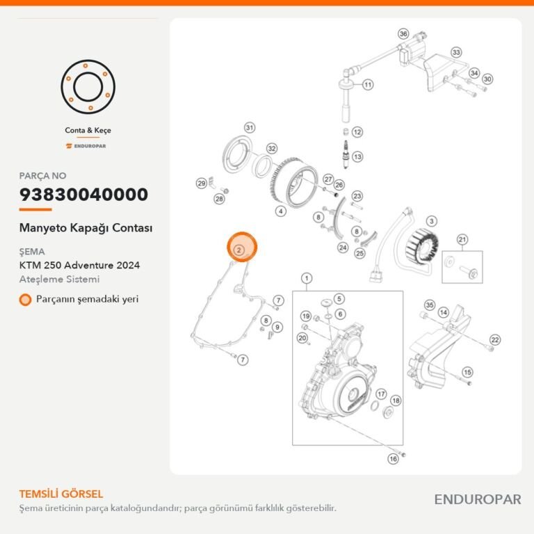 Manyeto Kapağı Contası 93830040000 parça şeması