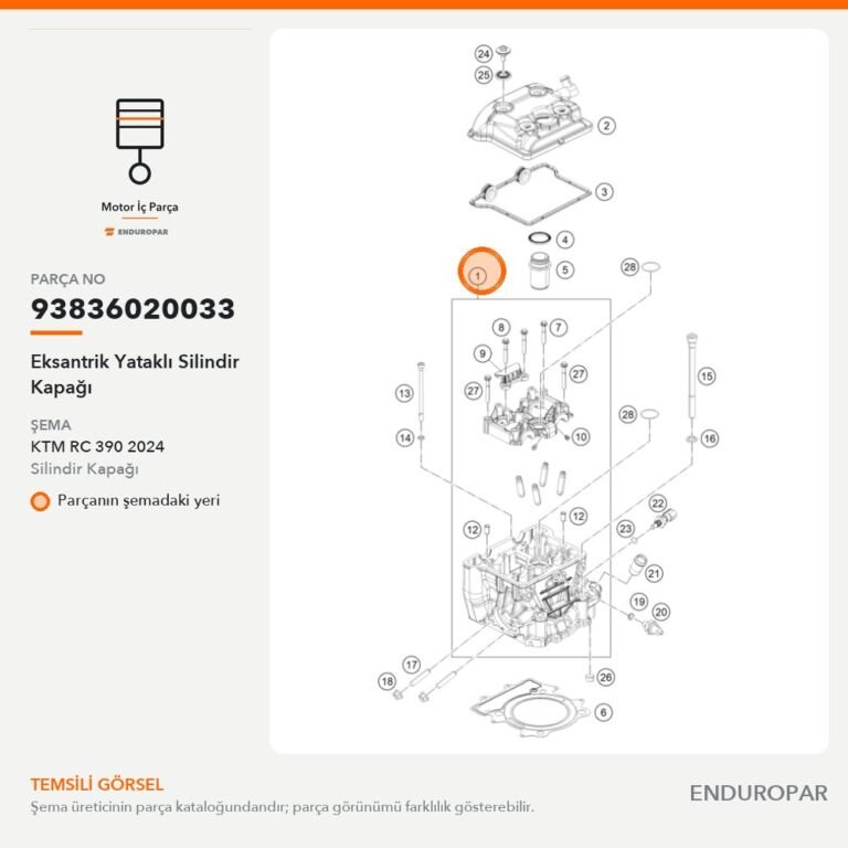 Eksantrik Yataklı Silindir Kapağı 93836020033 parça şeması