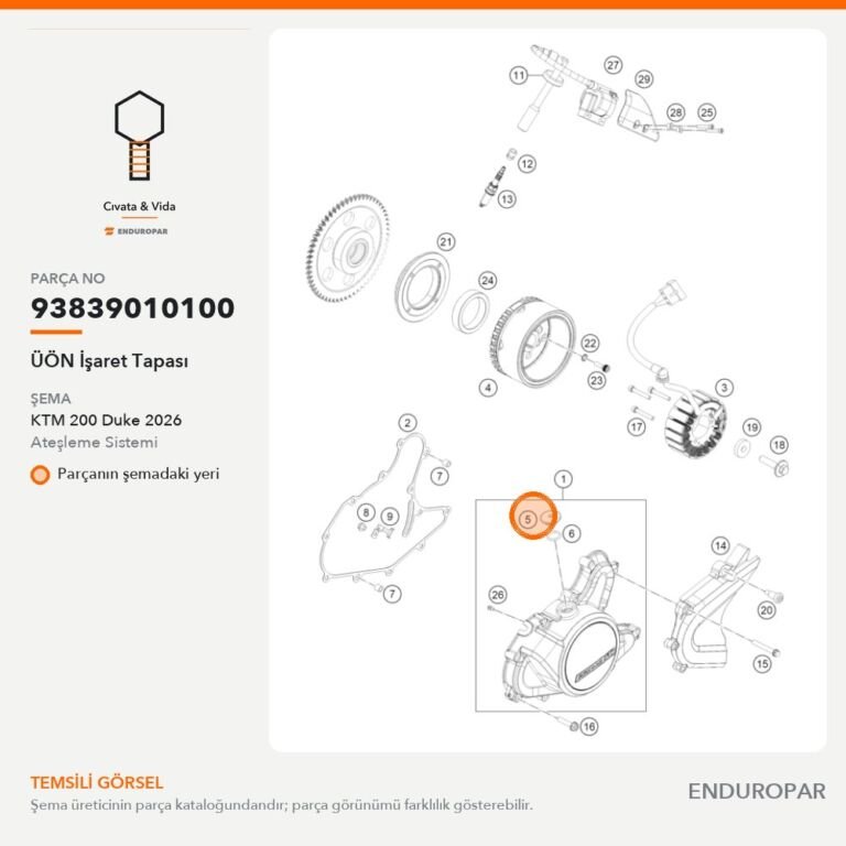 ÜÖN İşaret Tapası 93839010100 parça şeması