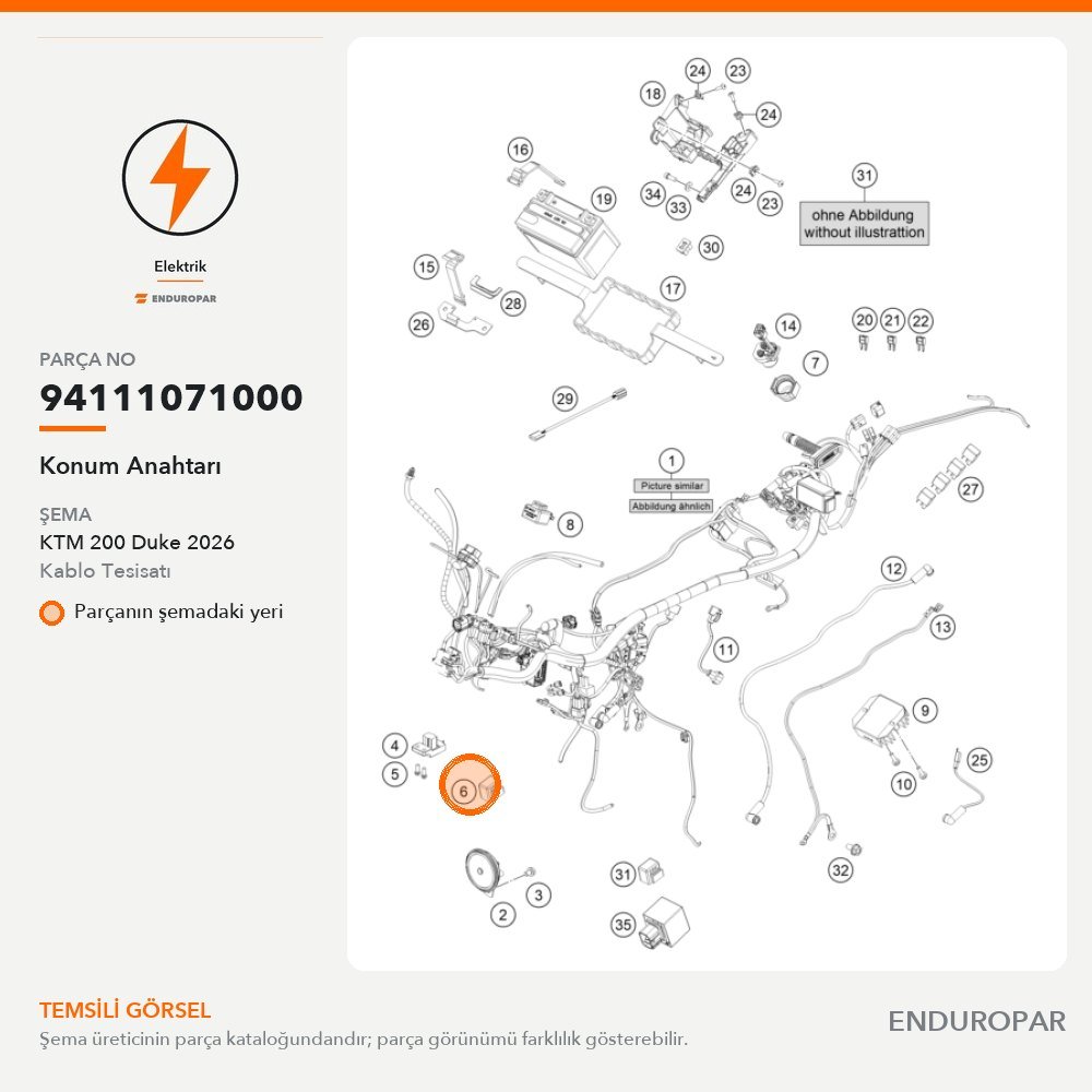 Konum Anahtarı 94111071000 parça şeması