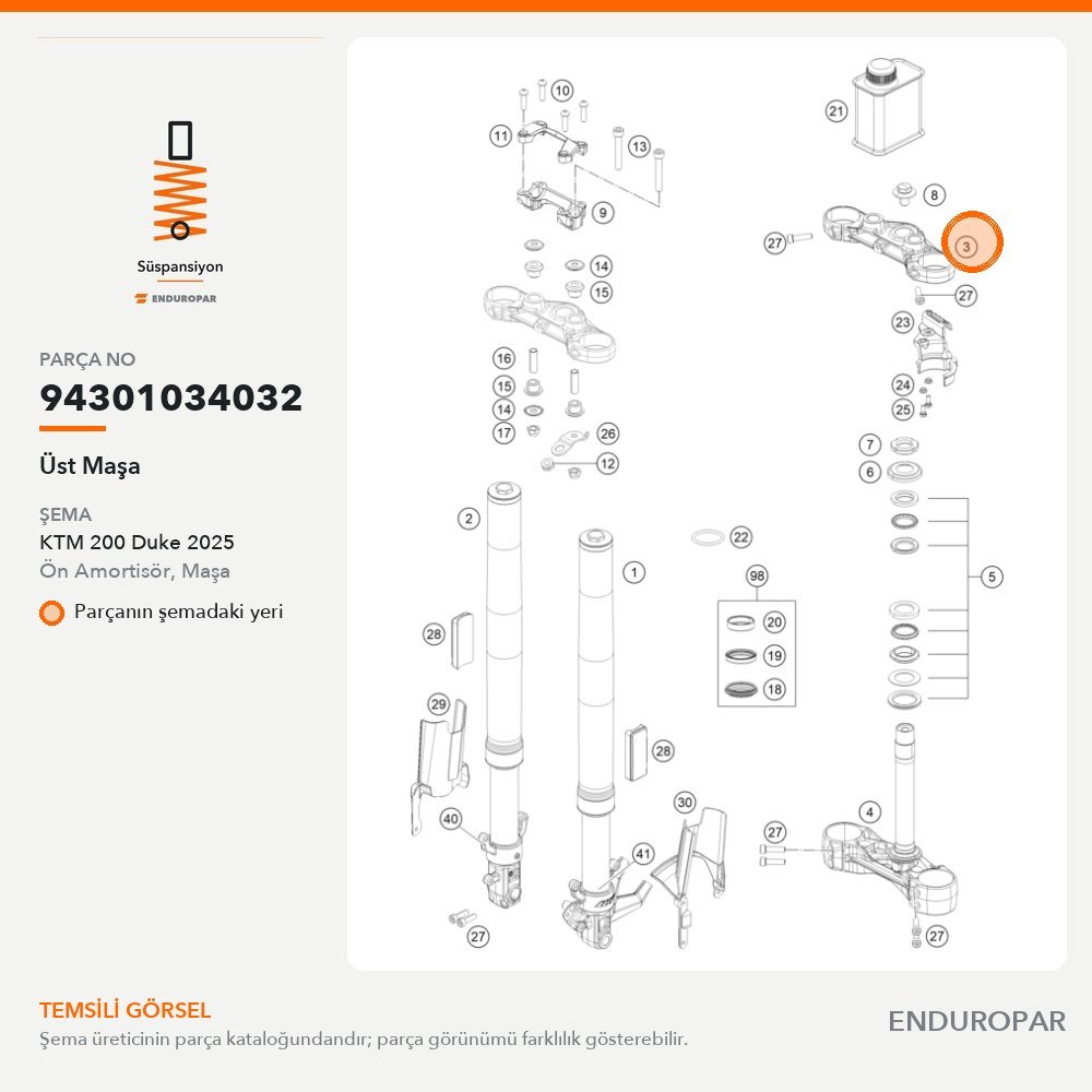 Üst Maşa 94301034032 parça şeması