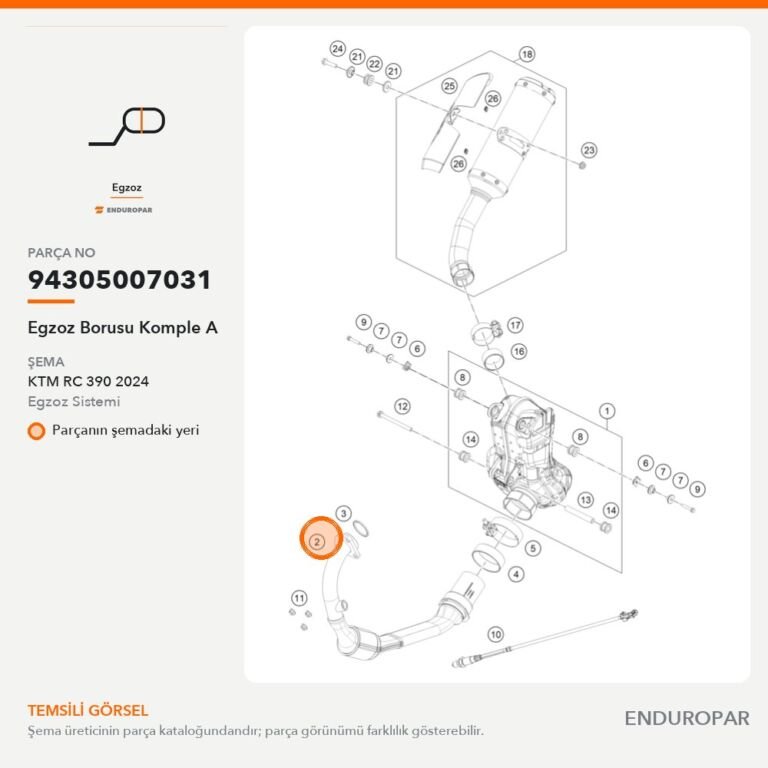 Egzoz Borusu Komple A 94305007031 parça şeması
