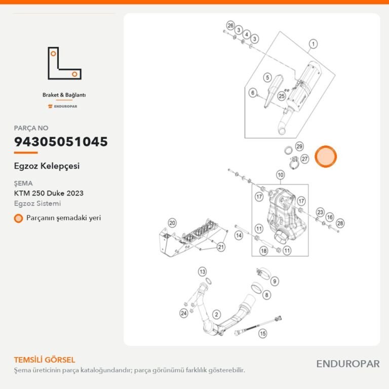 Egzoz Kelepçesi 94305051045 parça şeması