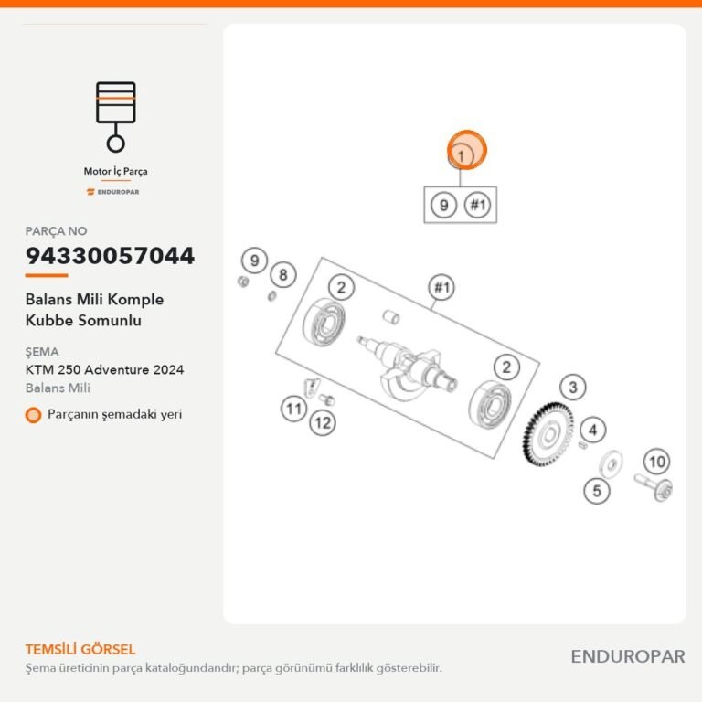 Balans Mili Komple Kubbe Somunlu 94330057044 parça şeması