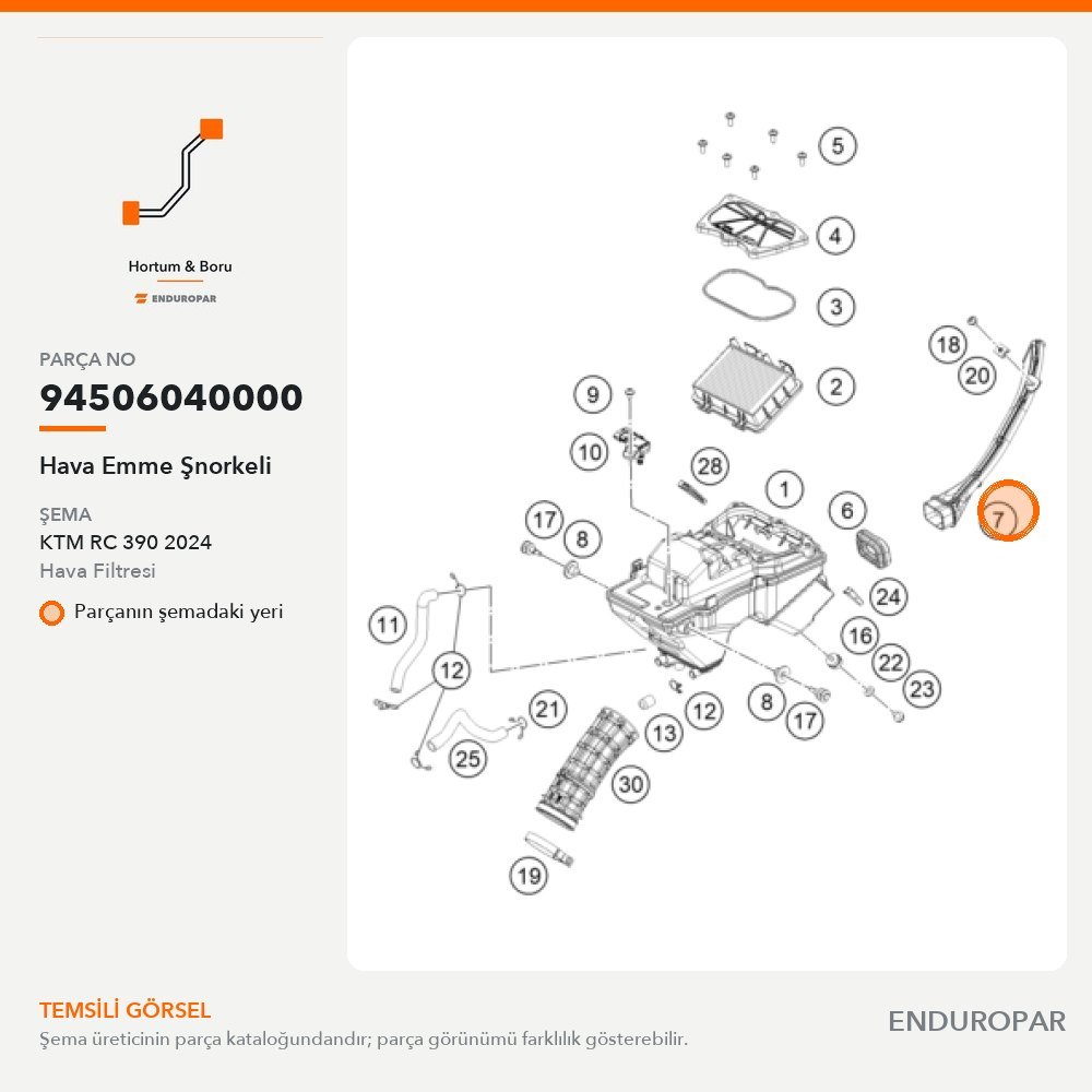 Hava Emme Şnorkeli 94506040000 parça şeması