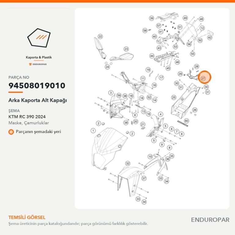 Arka Kaporta Alt Kapağı 94508019010 parça şeması
